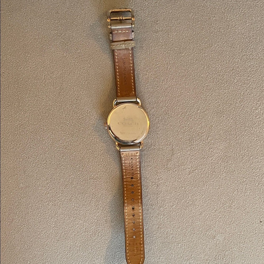 Coach Taupe Leather Strap Watch with Grey Sunray Dial - Picture 5 of 12